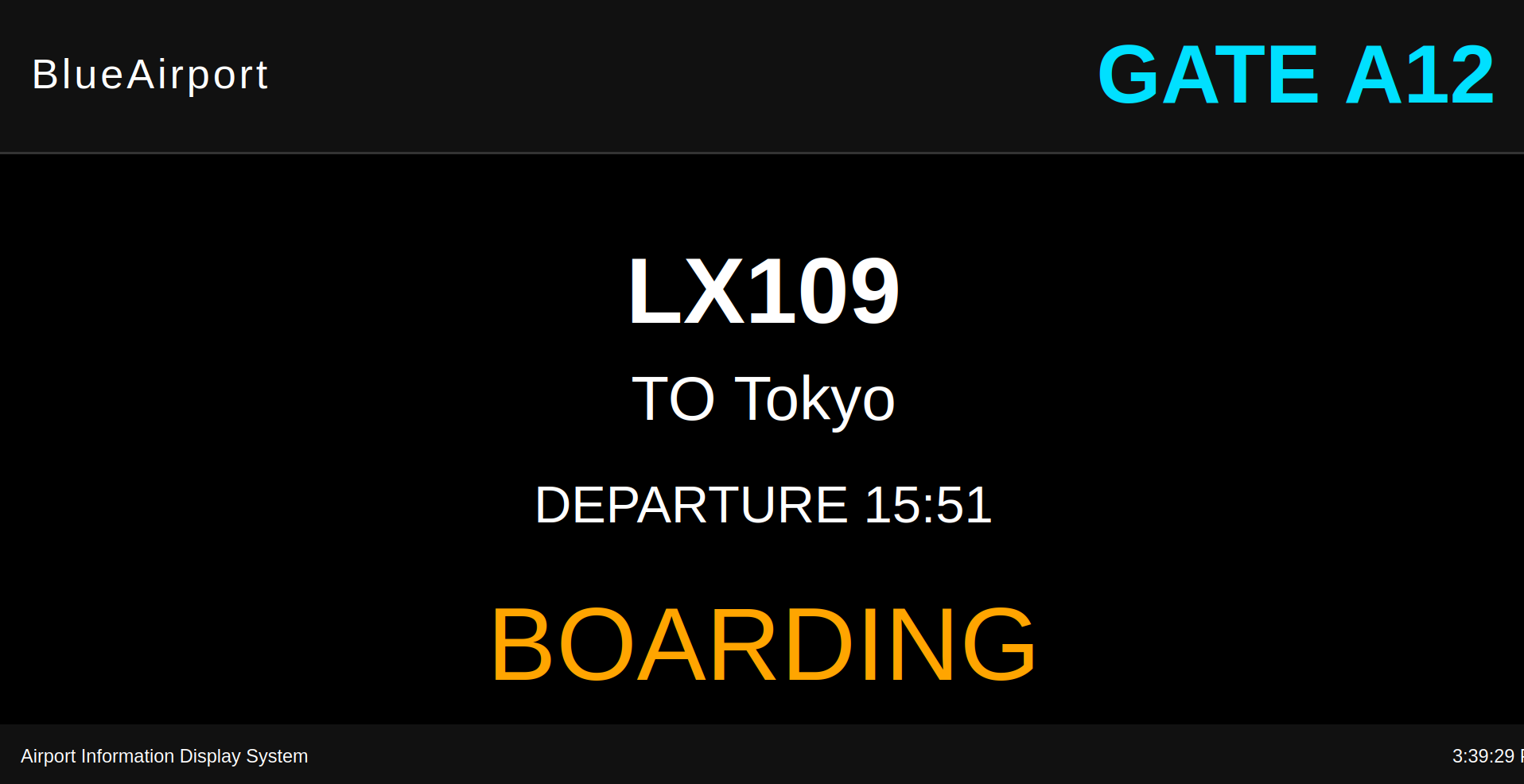 Gate Informationspanel als Webapp